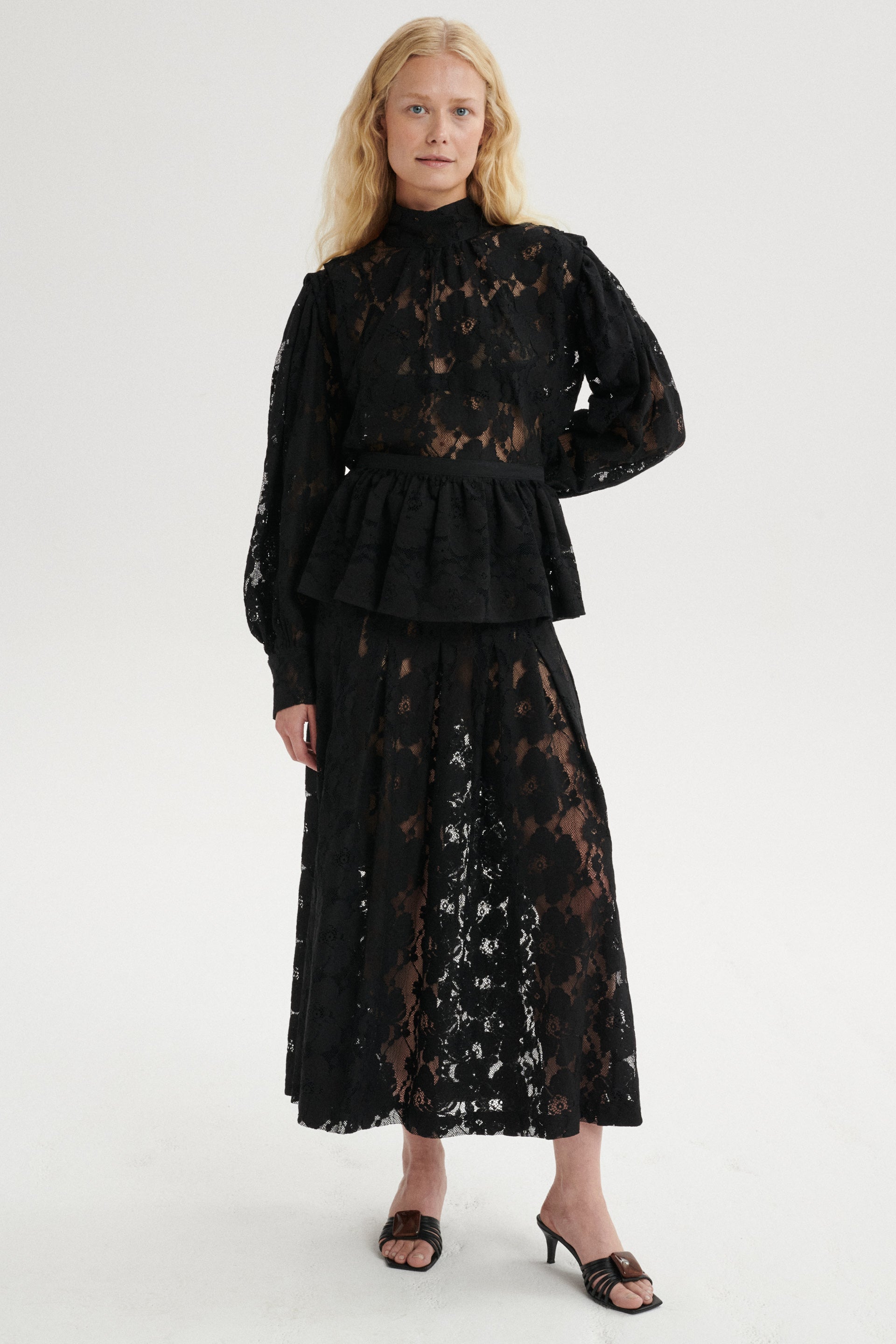 Arthur Spódnica koronkowa maxi - black