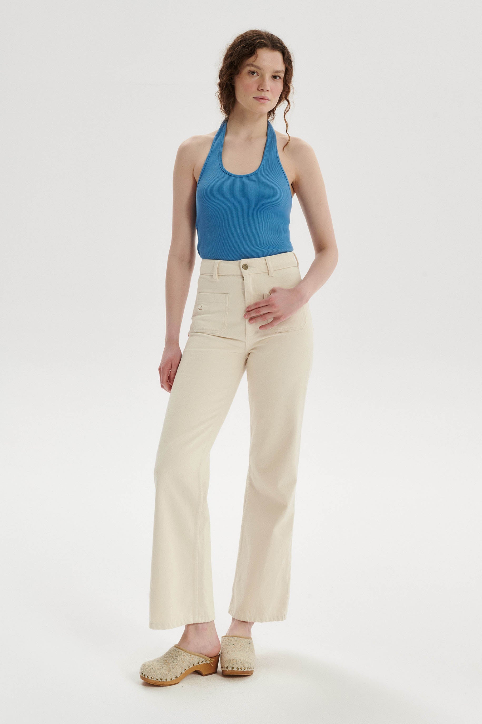 Gilbert Top halter z bawełny - blue