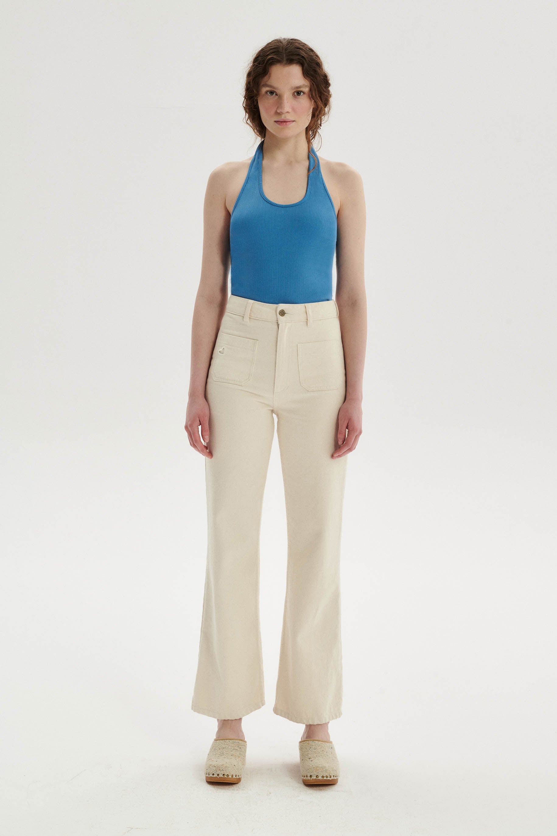 Gilbert Top halter z bawełny - blue