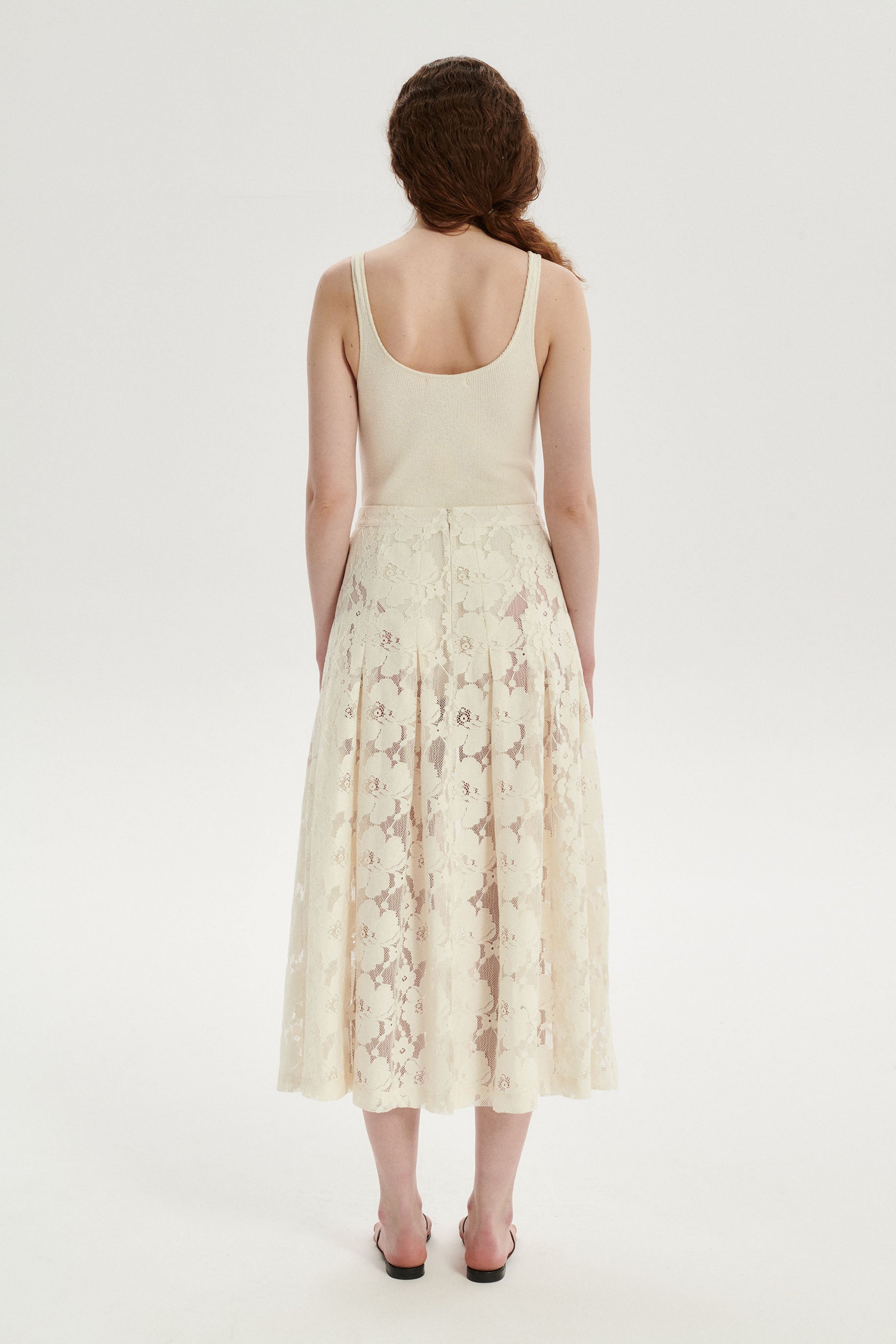 Arthur Spódnica koronkowa maxi - cream