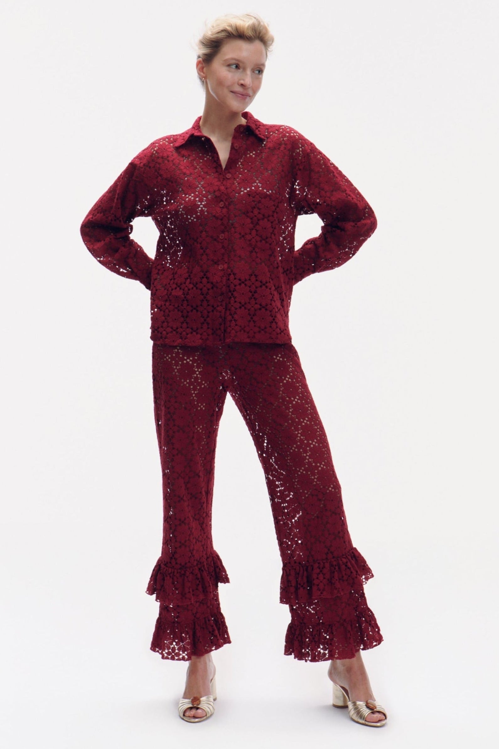 Malone Spodnie - burgundy